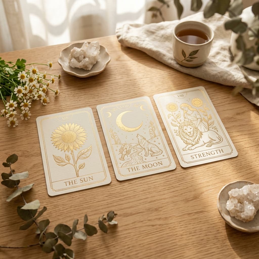 Sunflower Tarot Cards Illustration